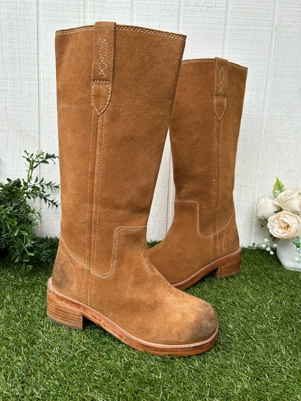 Free People Brown Suede Pull-on Boots